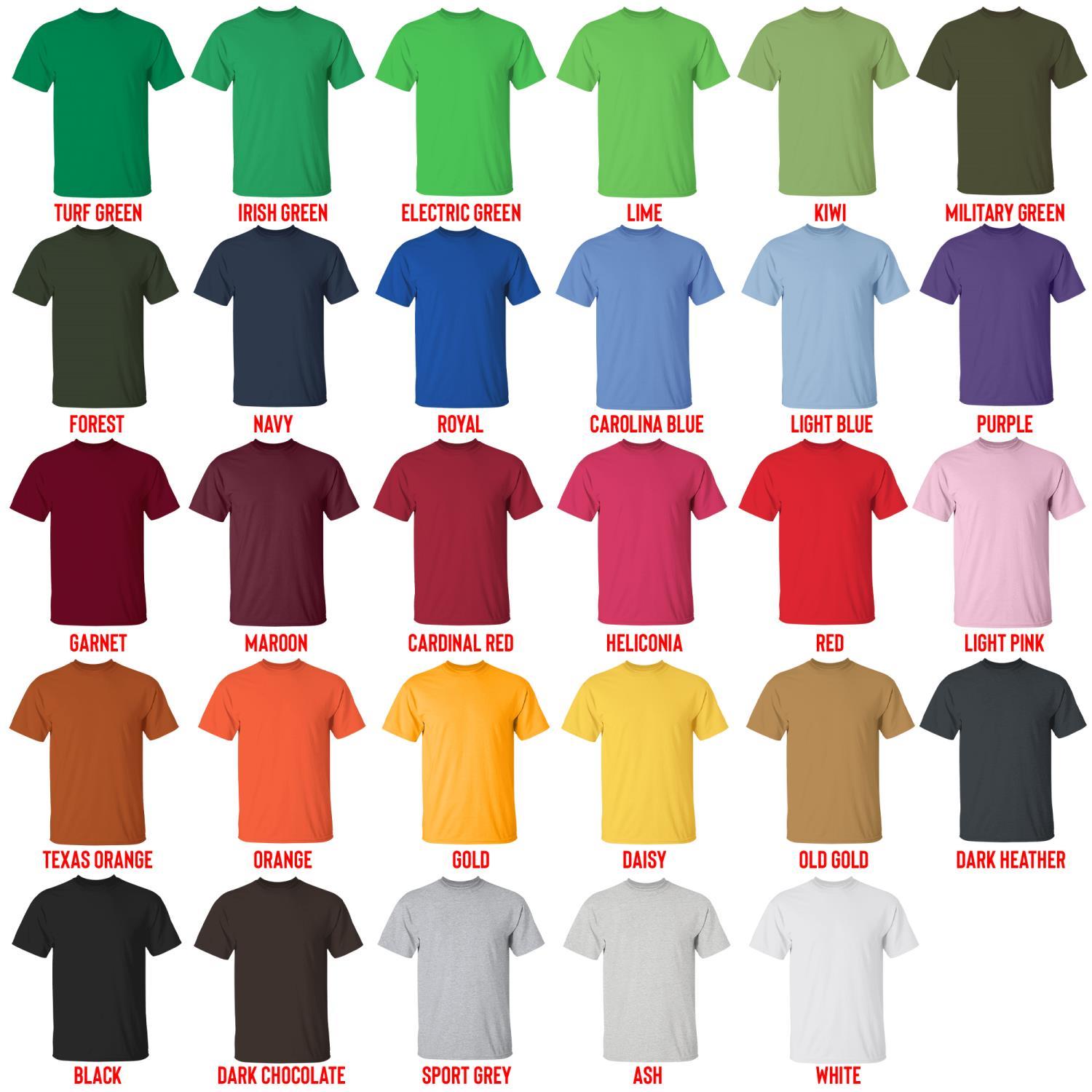 t shirt color chart - Silent Hill UK Shop