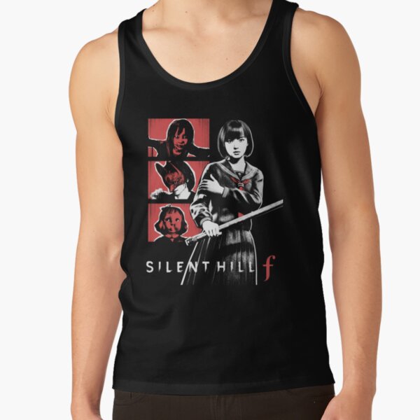 Silent Hill F Japanese Horror Minimalist Red And Black Design Tank Top