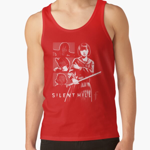 Silent Hill F Japanese Horror Minimalist Red And Black Design Tank Top - Image 4