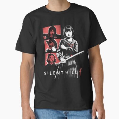Silent Hill F Japanese Horror Minimalist Red And Black Design T-shirt