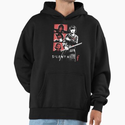 Silent Hill F Japanese Horror Minimalist Red And Black Design Hoodie