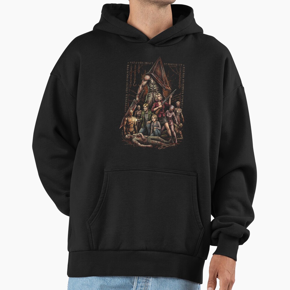 Helmeted Horror Pyramid Head Silent Hill 2 Remake Great Knife Art Hoodie