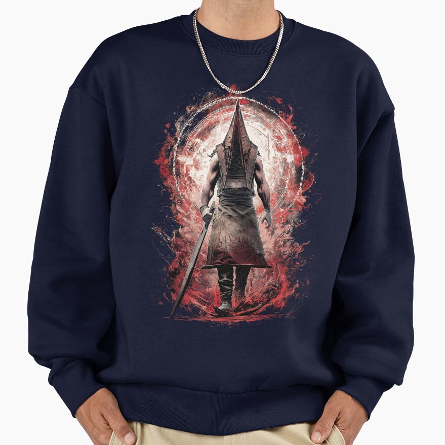 Pyramid Head Silent Hill 2 Art Print Executioner Of Silent Hill Design Sweatshirt - Image 5