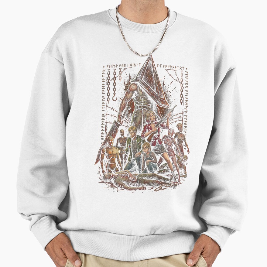 Helmeted Horror Pyramid Head Silent Hill 2 Remake Great Knife Art Sweatshirt - Image 2