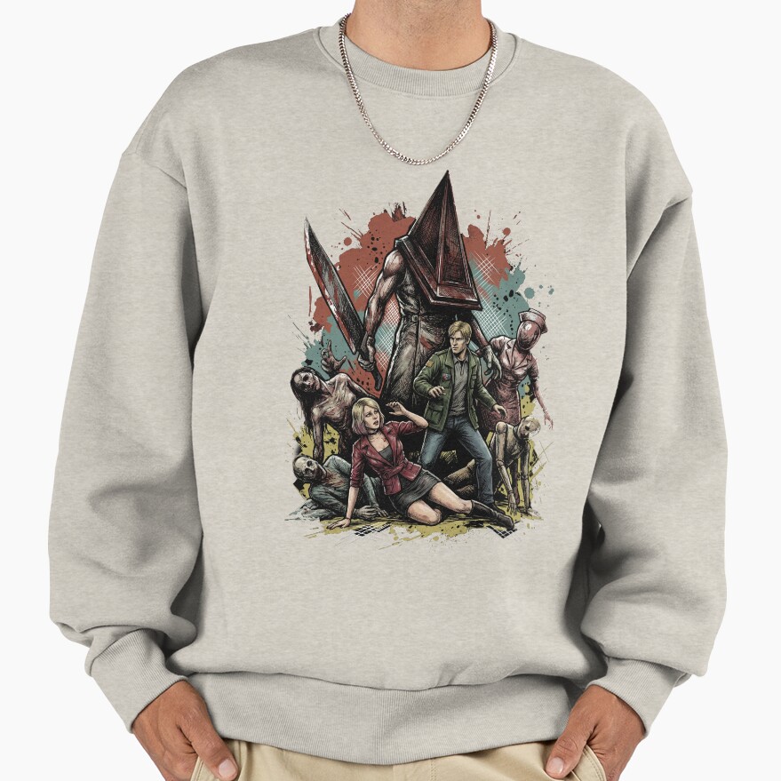 Pyramid Head Otherworld Silent Hill 2 Remake Fog Horror Boss Fight Sweatshirt - Image 3