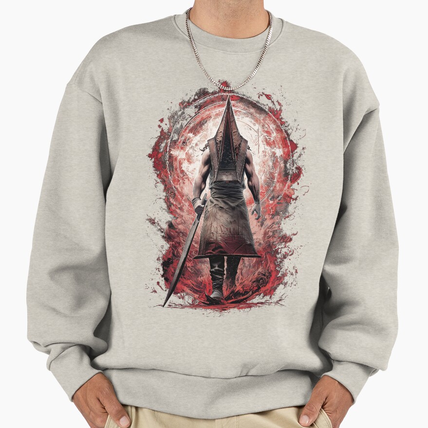 Pyramid Head Silent Hill 2 Art Print Executioner Of Silent Hill Design Sweatshirt - Image 3