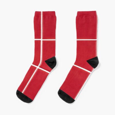 9 Red Squares Socks