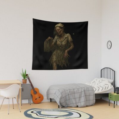 Creepy Silent Nurse Horror Nurse Character Tapestry