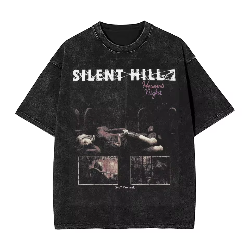 Silent Hill Heavens Night Washed Black Washed T-shirt