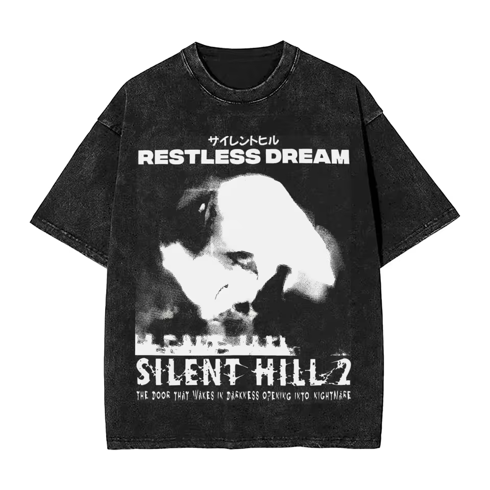 Silent Hill Heavens Night Washed Army Green Washed T-shirt